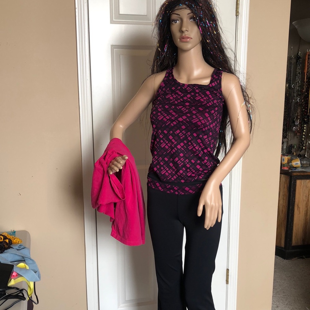 Women's Pink and Black Jumpsuit